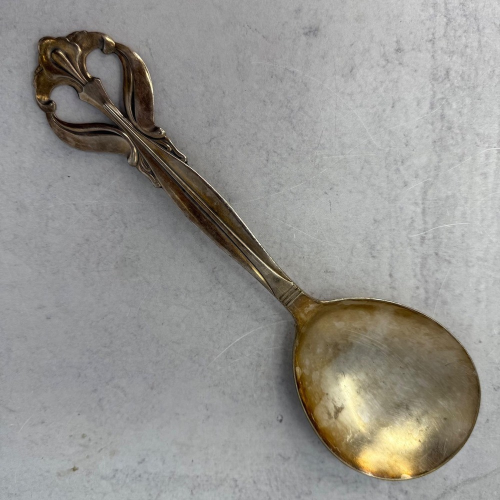Vintage Casserole Serving Spoon Danish Frigast Benedikte‎ Silverplate Flatware
